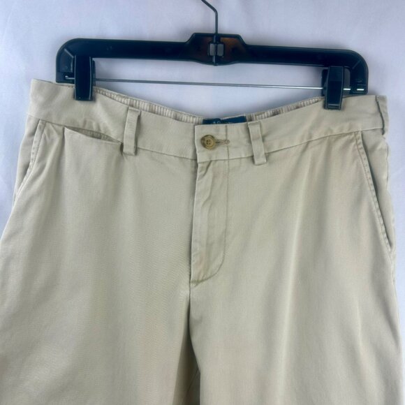 Bills Khakis Pants Men 33x32 Brown Tan Chino100% Cotton Flat Front Classic Work - Picture 2 of 9